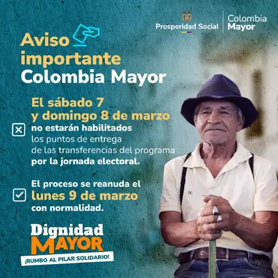 Aviso importante &ndash; Programa Colombia Mayor